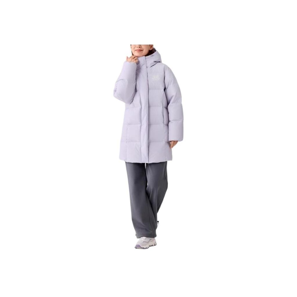 Skechers Solid Color Zipper Hooded Down Jacket Women outerwear L425W101-02N4