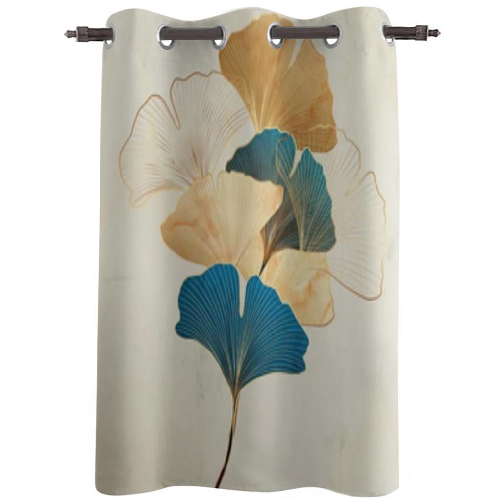 Ginkgoblätter im Vintage-Stil Fenstergardinen für Wohnzimmer Küche Moderne Vorhänge Heimdeko Jalousien Vorhänge