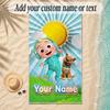 Beach TowelCocomelon Custom Name Text Personalized Soft Towel for Beach Pool Indoor Home Decor Gift