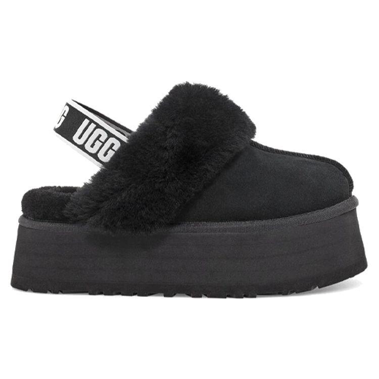 UGG Funkette Slipper Black Women Sneakers White 1113474-BLK