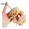 Healing Style Plush Toy Bear Charm Keychain, Cute Puppy Bag with Keychain Pendant Crocheted Accessories, Stuffed Animal for Women Girls Backpack Skin