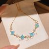 Sea Crystal Zirconia Water Drop Bracelet: Light Luxury Cool Style Jewelry for Women