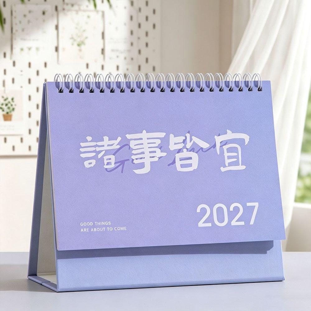 Foldable 2027 Desktop Desk Calendar Portable Flip Calendar Academic Planner Office Supply