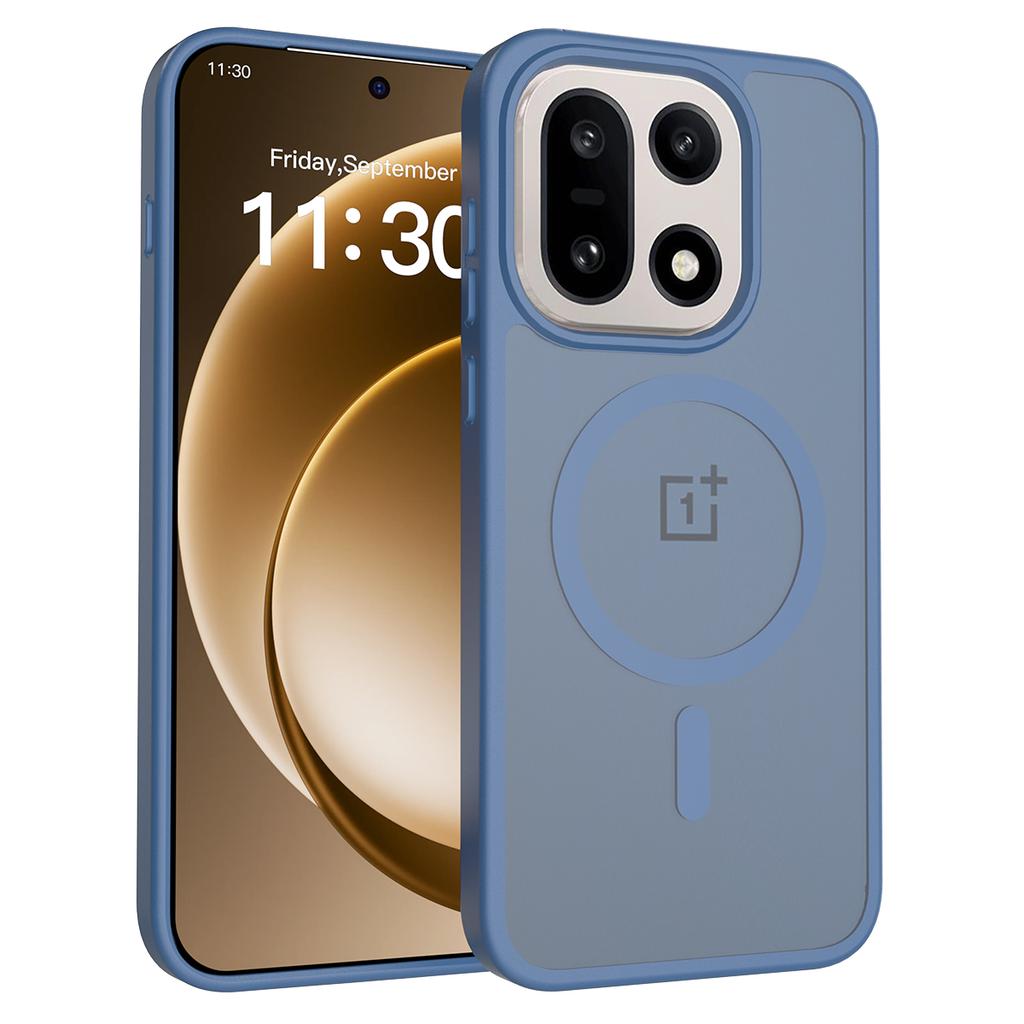 Skin Feel Magnetic Phone Case For OnePlus 15 5G 6.78 Inches Magsafe Wireless Charging TPU Frame Hard Plastic Back Cover Fundas