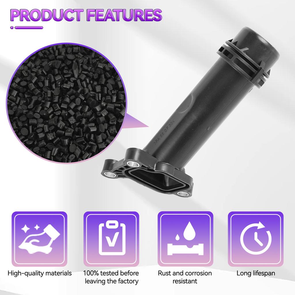 Kühlmittelstutzen Wasserrohr Schlauchrohrverbinder Passend für BMW 1 2 3 4 5 6 7er Reihe X1 X3 X4 X5 X6 Mini R55 bis R61 11127810707