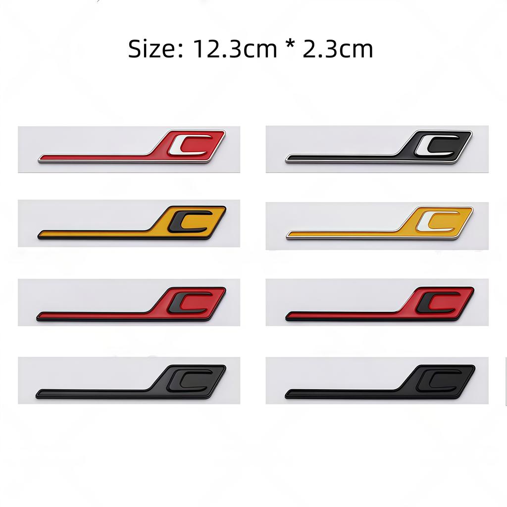 1PC ABS GT C S R Logo Badge Sticker Car Rear Trunk Emblem Decal High-Quality Automotive Styling Accessories