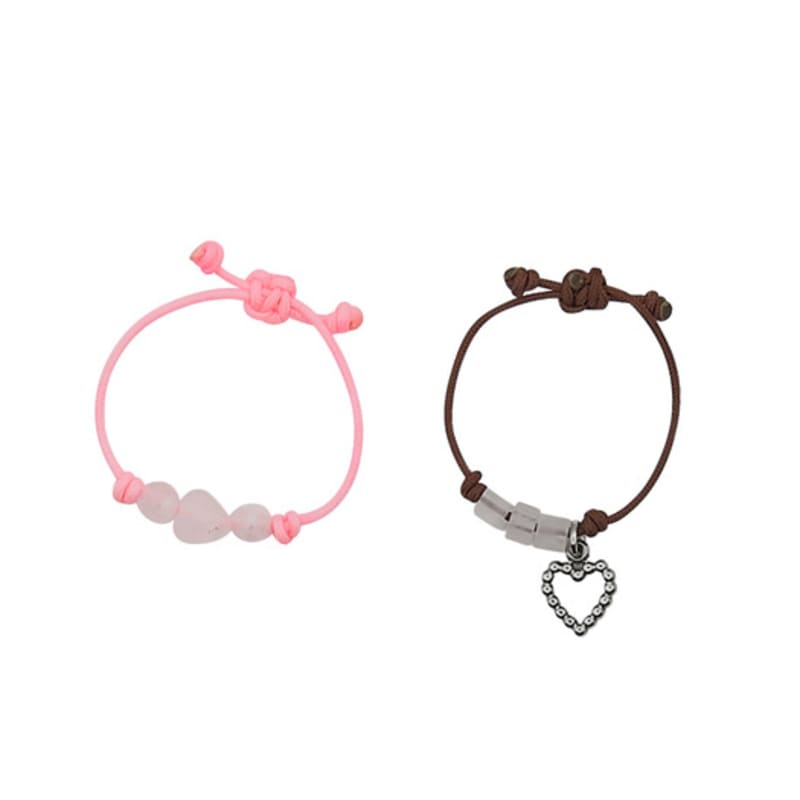 nff gem string ring set-pink brown