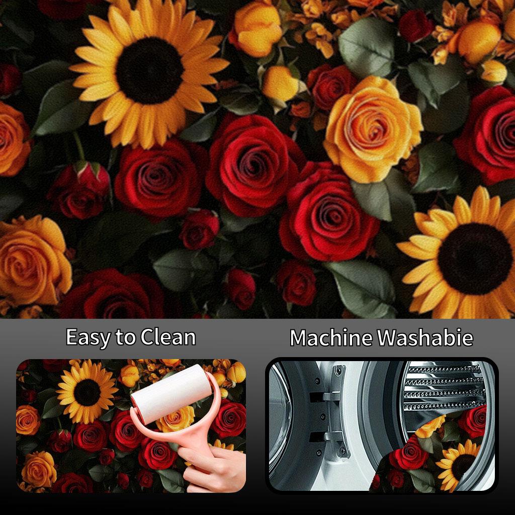 1Pcs Oil Painting Sunflower Car Trunk Mat Anti Slip Cargo Liner Waterproof Rear Storage Protector Floor Mat SUV Sedan