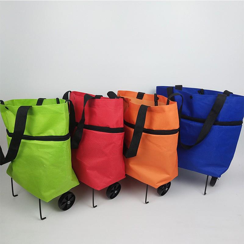 Foldable Wheeled Shopping Trolley Bag: Large Capacity Grocery Handbag
