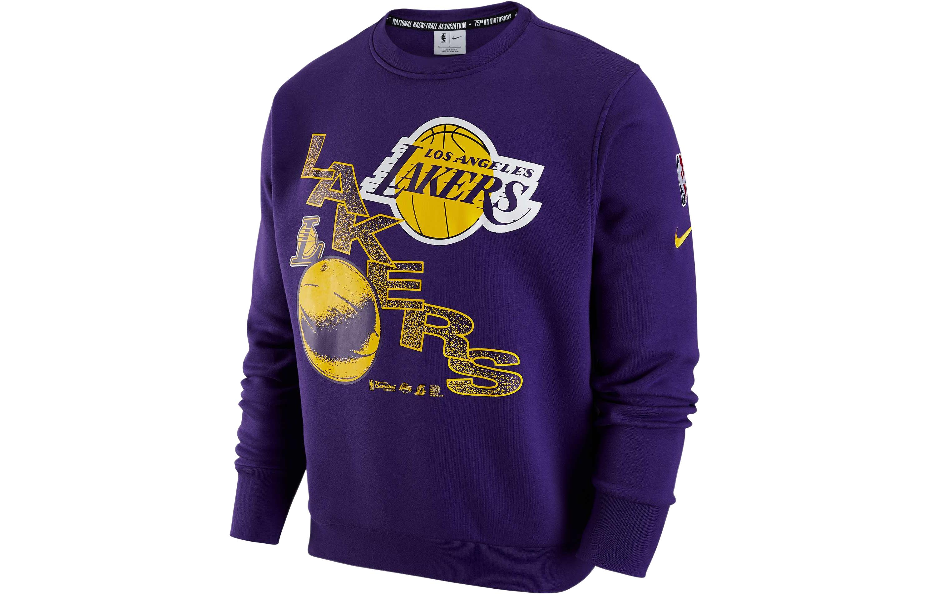 Nike Los Angeles Lakers City Edition Team Fleece Crewneck DH9439-504 M