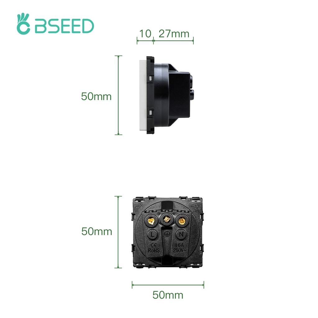 BSEED EU RU Standard Power Electrical Plug Function Key Wall Socket DIY Part Accessories For Home Improvement