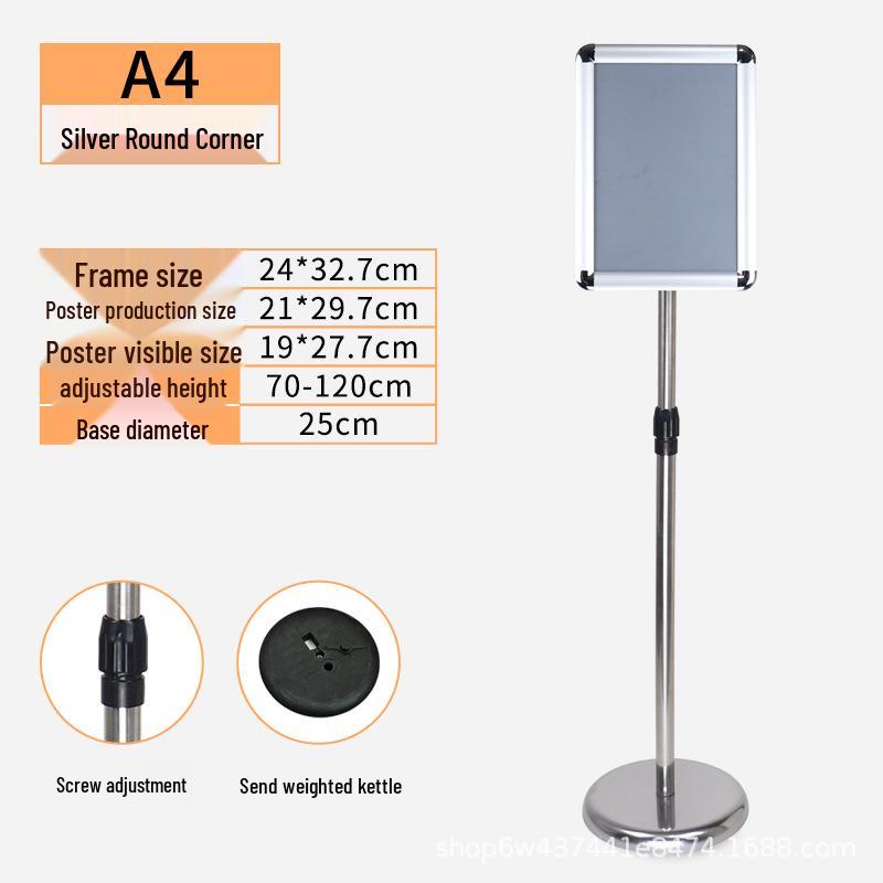 Stainless Steel Vertical Advertising Standee Display Stand for Hotels