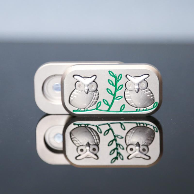 Owl Fidget Spinner Fidget Push Slider Hand Spinner Metal EDC Fidget Toys Office Desk Toys for Adults Kids Gifts