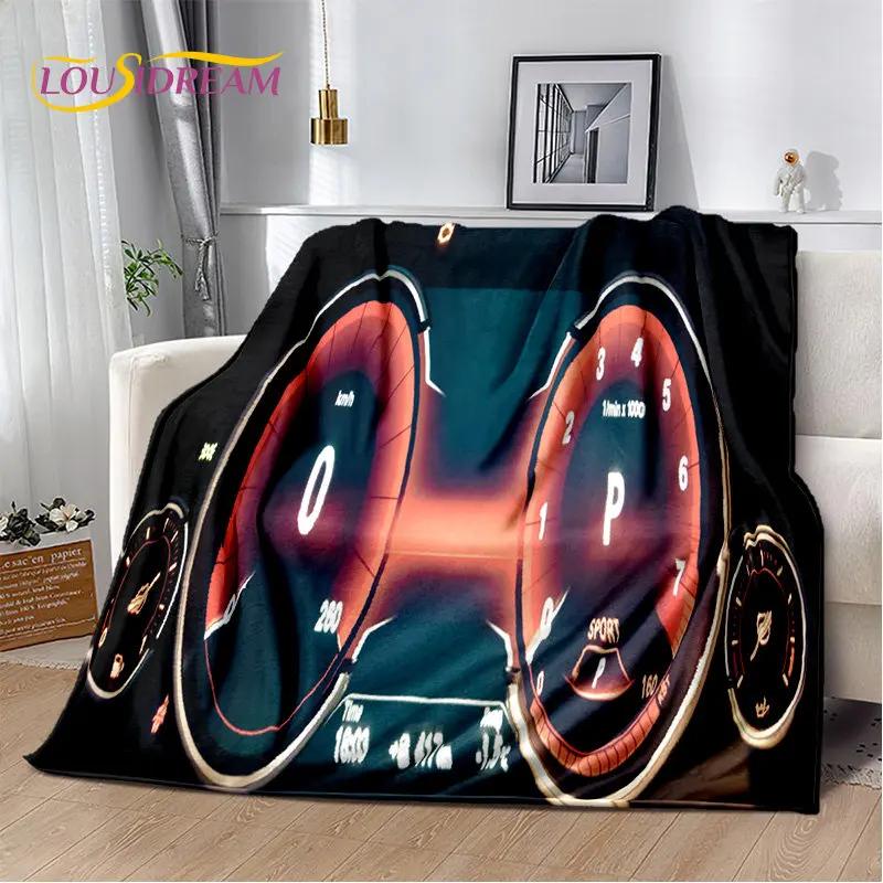 3D Racing Car Dashboard Soft Plush Quilt Blanket,Flannel Blanket Throw Blanket for Living Room Bedroom Bed Sofa Picnic Cover