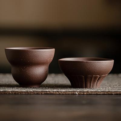 Lila Ton Chinesische Keramik Teetasse Handgefertigte Meistertassen Handbemalt Haushaltsteetasse Chinesisches Kung Fu Teeservice Gastgeberbecher
