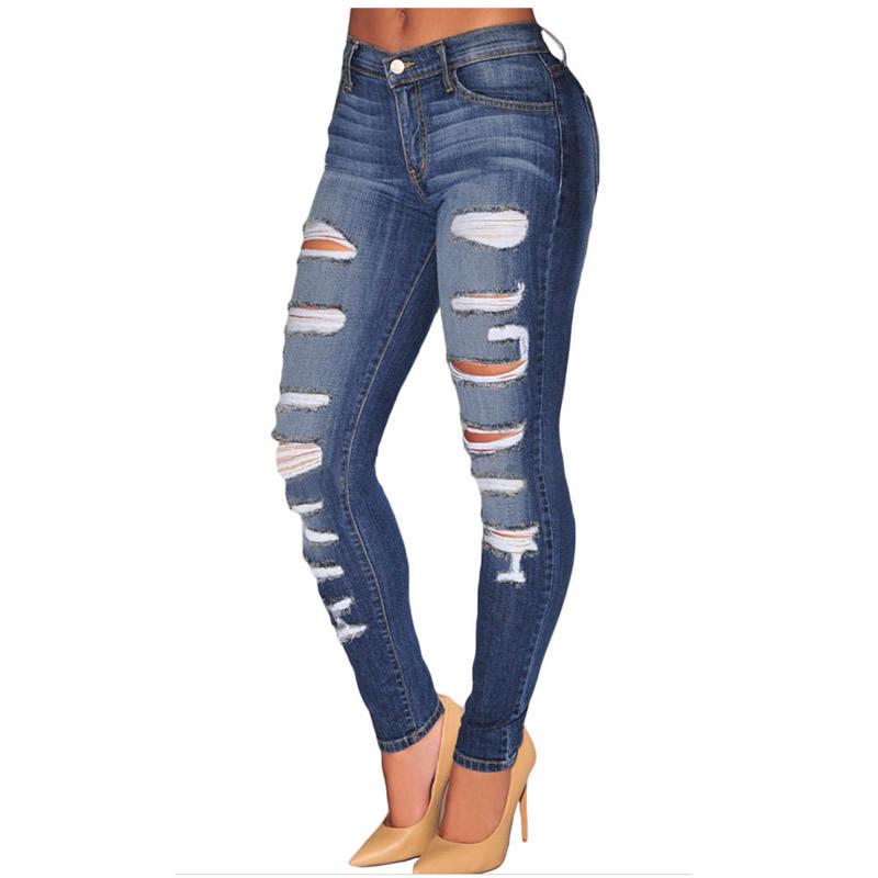 Women's Fashion Hole Denim distressed 