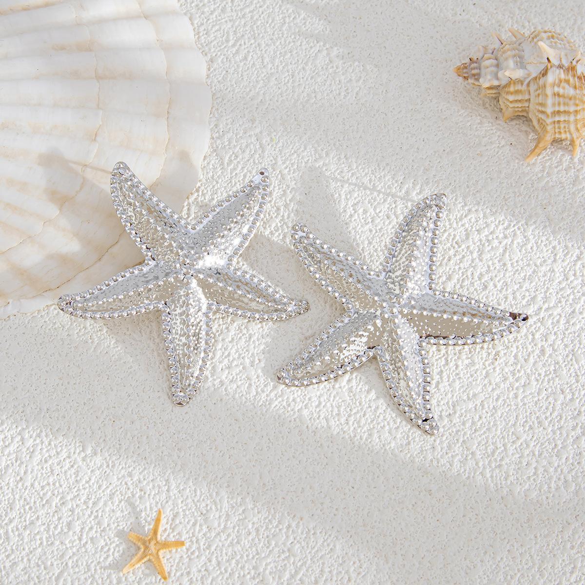 

Аксессуары Необычные преувеличенные серьги Летние каникулы Ветер Морская звезда Ракушка Модные серьги-гвоздики Женские серьги