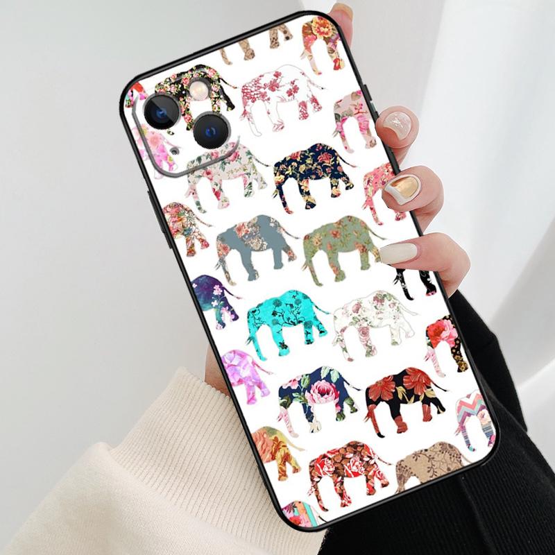 Cute Baby Elephant Phone Case For iPhone 17 Pro Max 14 13 12 11 15 16 Pro Max Mini 16 15 Plus 16e 17 Air Cover
