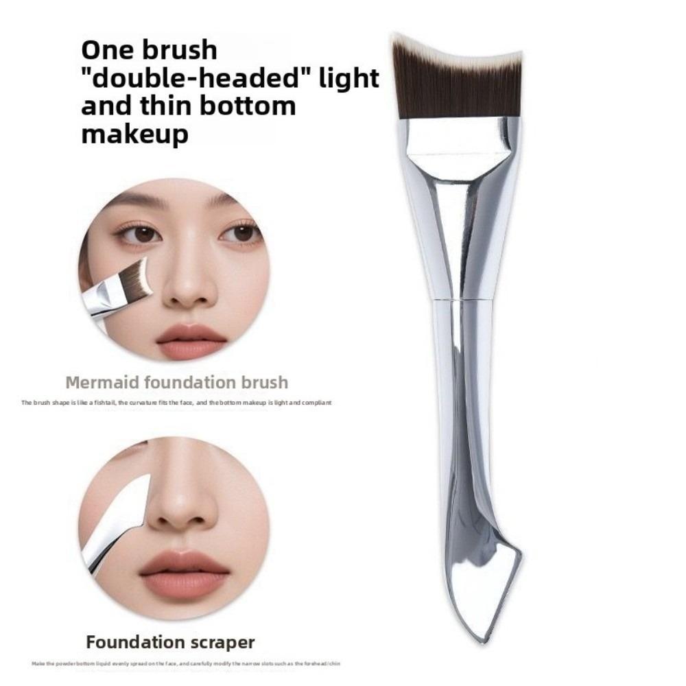 

Ультратонкая кисть для жидкого крема Двусторонняя изогнутая кисть с плоской головкой Плоская кисть для макияжа Жидкий макияж