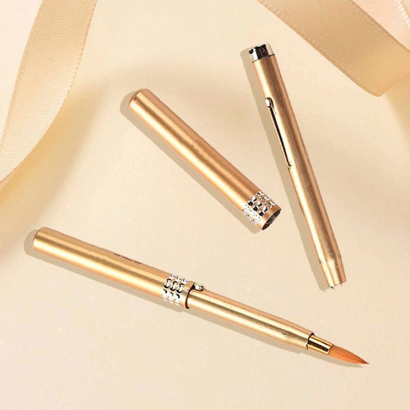 5Pcs Portable Retractable Lip Brush Metal Shell Lipstick Brush Lip Gloss Brush Women's Makeup Tool Lip Brush Mini Lip Line Brush