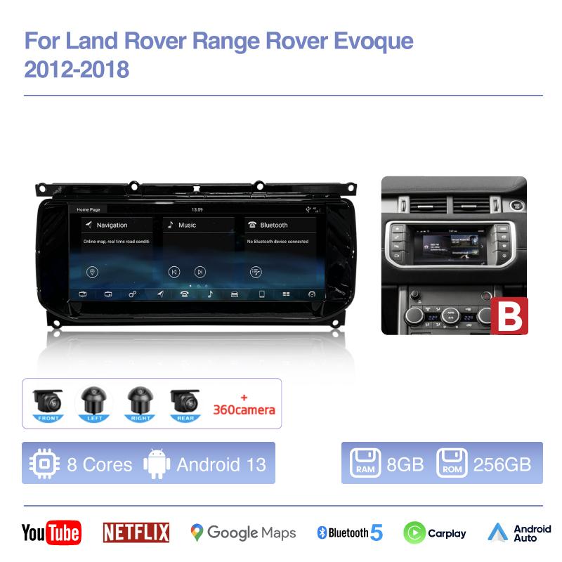 10.25" Car Multimedia Video Player For Land Range Rover Evoque 2012-2018 GPS Navigation Radio Android12 8+256G CarPlay 4G Host