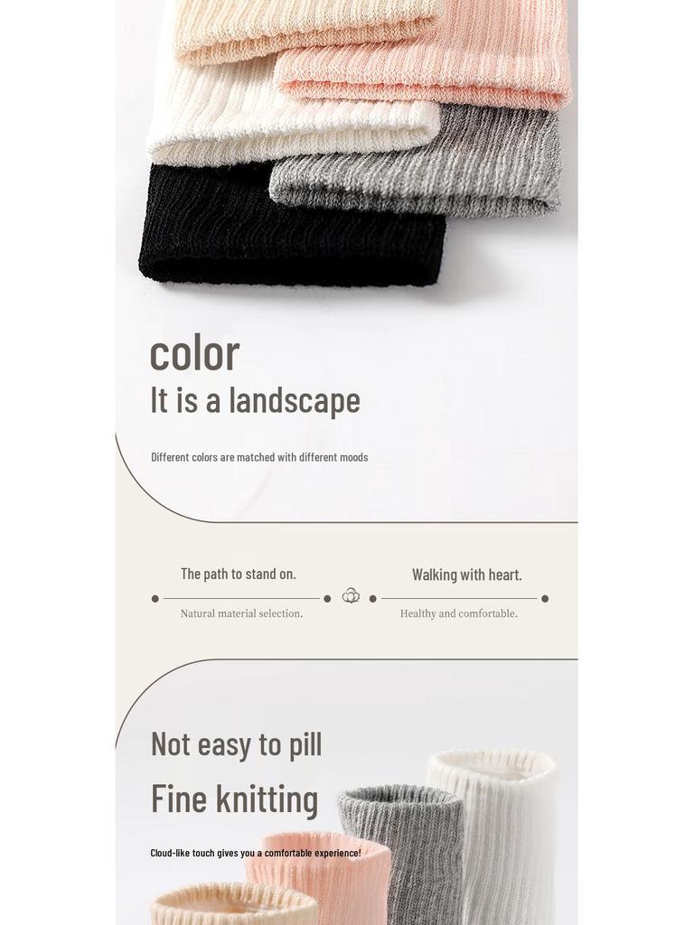 LANGSHA Girls' Mid-Calf Cotton Socks