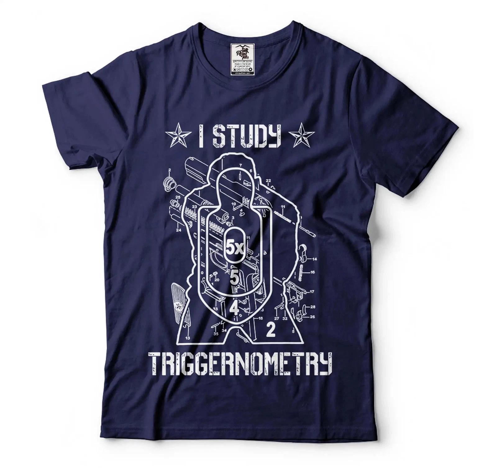 

Mens I Study Triggernometry Shirt Funny 2nd Amendment Tee Pro Gun T-Shirts S