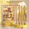GLORYIN 4-Pack Children's Long-Head Toothbrush, Piggy Design, Soft Bristles for Ages 6-12