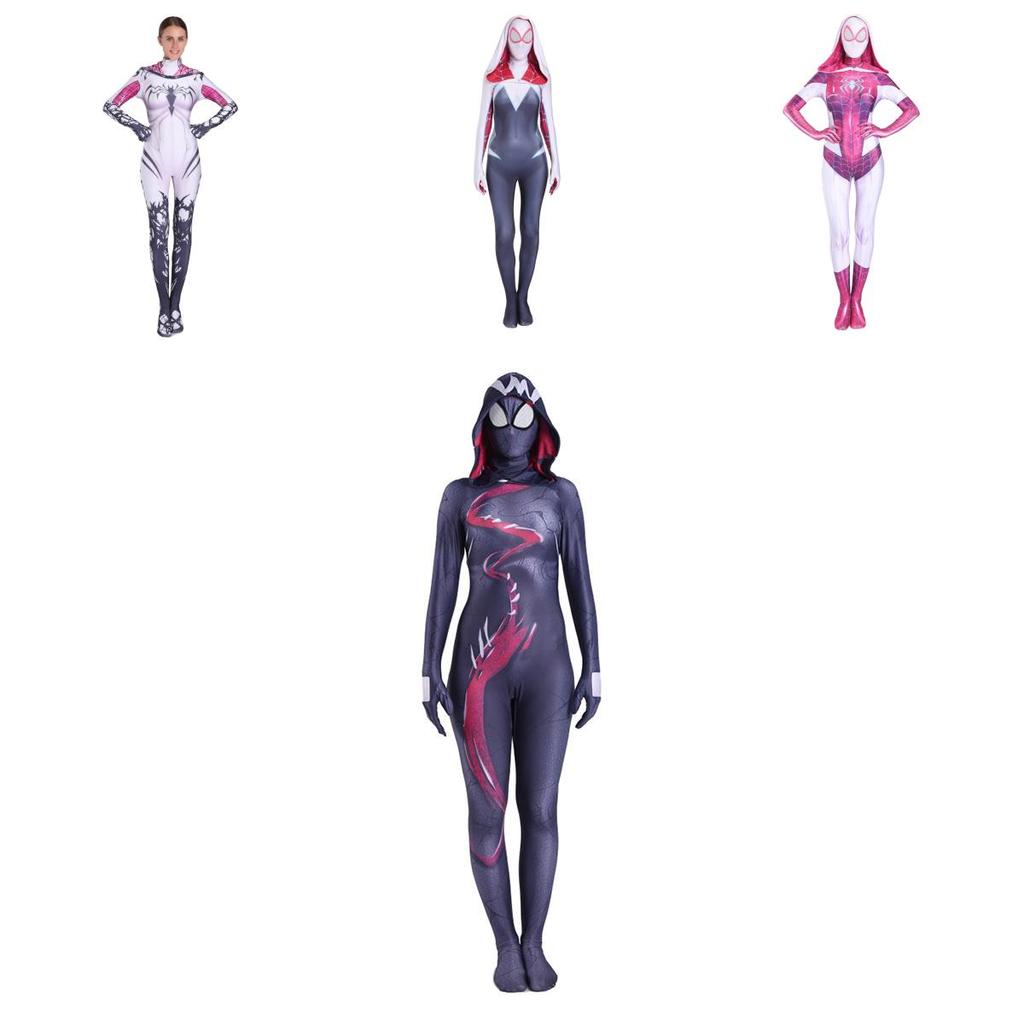 Stilvolles Spider Gwen Stacy Kostüm für Frauen mit einzigartigem Spider-Man-Design für Halloween