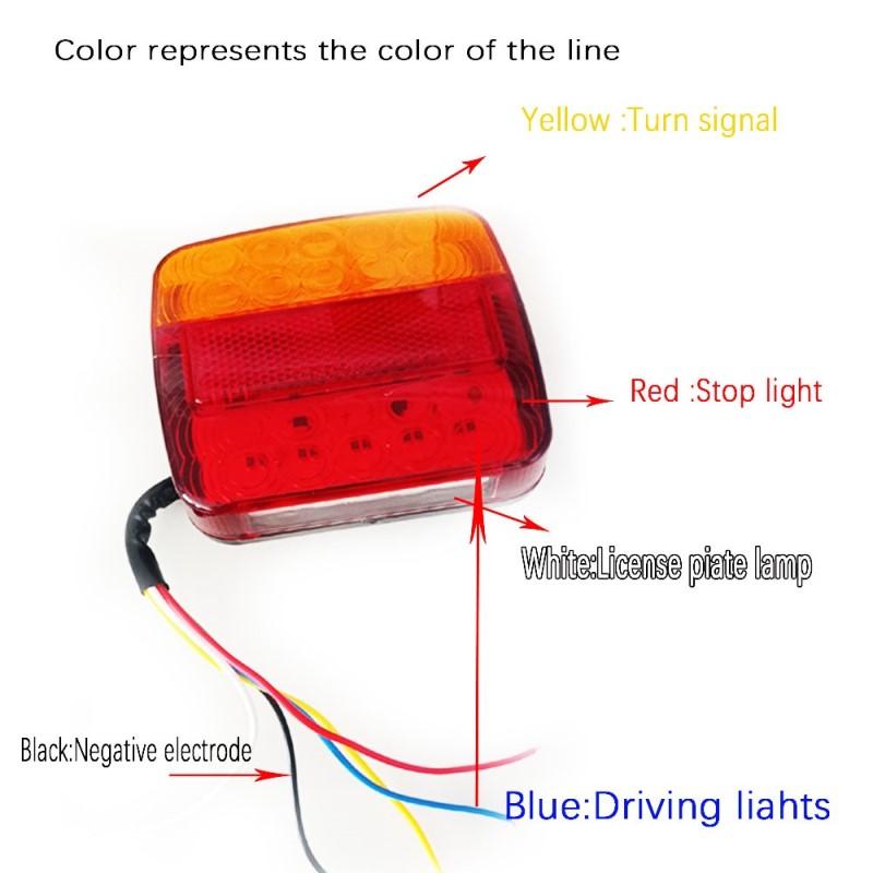 20LED 12V Waterproof Durable Car Truck LED Rear Tail Light Warning Lights Lamp for Trailer Caravans