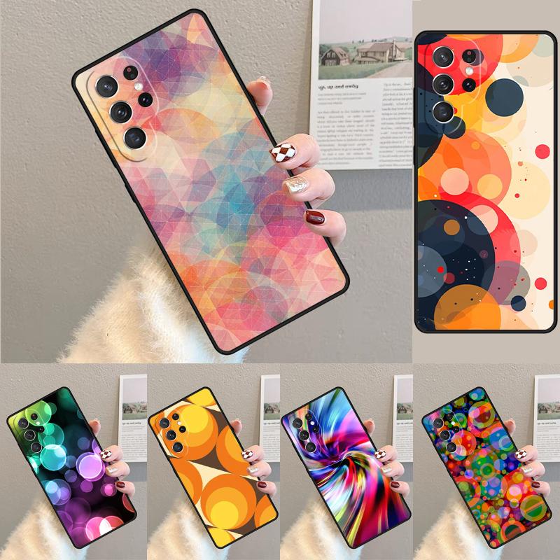 Abstract Circle Phone Case for Samsung Galaxy Note 10 Pro S26 Ultra S23 S24 FE S25 S21 S22 PLUS Shockproof Cove
