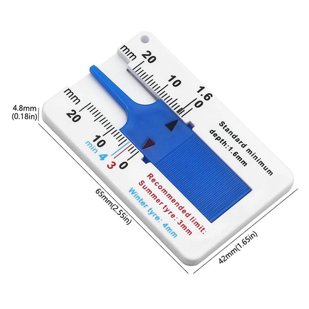 0-20mm Auto Car Wheel Tread Depthometer Depth Indicator Ruler Plastic Tread Gauge Tire Tread Depth Meter Tire Wheel Measure Tool