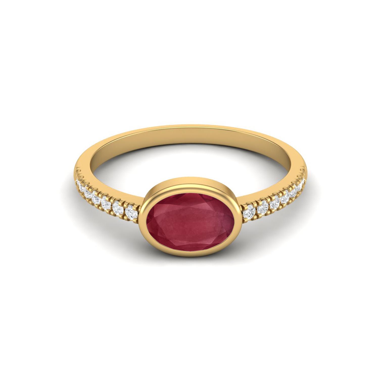 7X5 MM Oval Shape Ruby 925 Sterling Silver Gold Vermeil July Birthstone Solitaire Proposal Ring 7