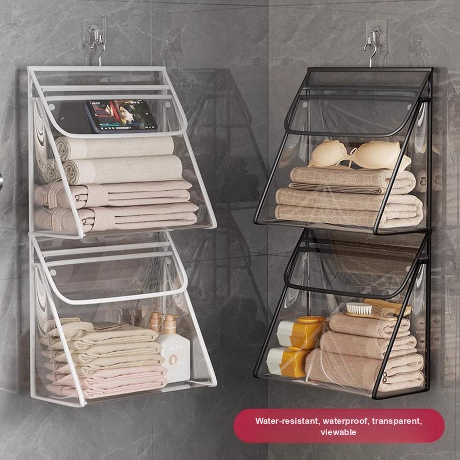 Bathroom Clothes Organizer Waterproof Bag for Shower, Toilet, and Bath - Hamper for Towels and Wet Clothes