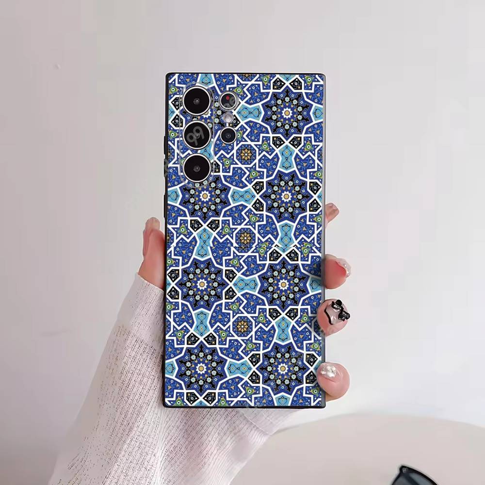 Portuguese Glazed Tiles Pattern Phone Case for Samsung Galaxy S30 26 25 Ultra Plus S24 23 22 FE Lite S21 20 TPU Cover SamsungS24Plus