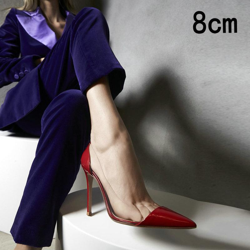 Fashion Pvc Pointed-Toe High Heels For Women 2025 New Style Slender Heels Elegant And Versatile French Autumn Single Shoes For Socialite