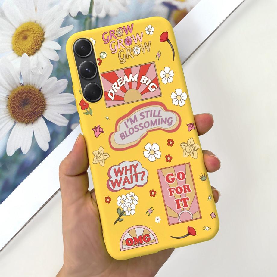 For Funda Samsung Galaxy A55 5G Case Daisy Stylish Painting Soft SIlicone TPU Bumper For Samsung A55 A55 5G GalaxyA55 Coque Etui