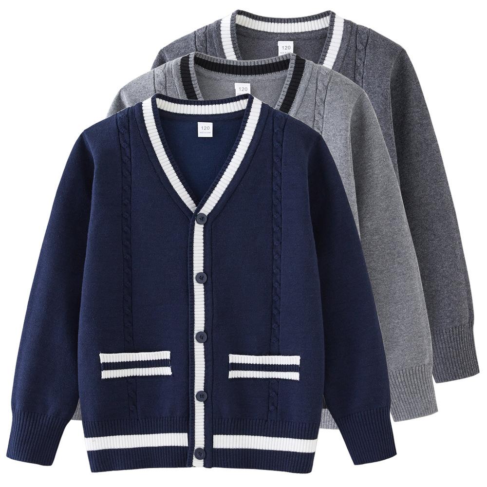 Children's Knitted Cardigan School Uniforms for Boys and Girls
