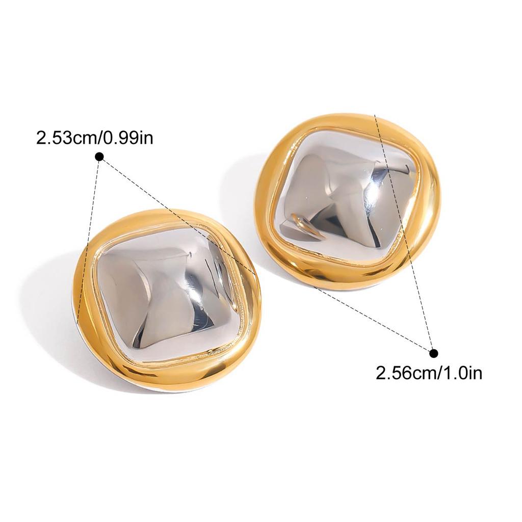 Yori Exclusive Design Stainless Steel Metal Stud Earrings Bright Anti Allergy Waterproof Charm Texture High Quality Jewelry