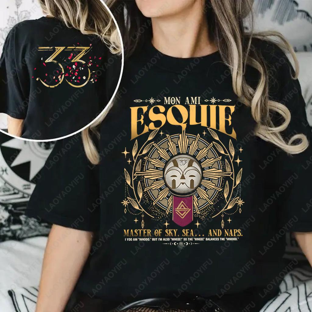 Koszulka Esquie Clair Obscur Expedition 33 Zabawna koszulka Esquie dla graczy dla fanów Prezent Moda letnia Casual Miękka bawełna Krótki rękaw Top