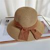 Vintage Big Eaves Hat Straw Hat Women Spring and Summer Bow Straw Bucket Hat Sunscreen Sunshade Beach Hat Sun Hat