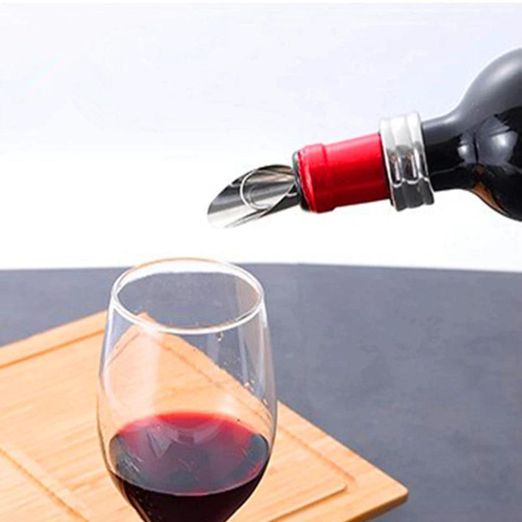Wine Aerator Stainless Steel Wine Bottle Pourers and Stoppers 2-in-1 Steel Champagne Sealed Cap Stopper Wine Spout Pourer