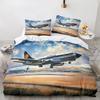 Airplane King Queen Full Duvet Cover Vintage Fighter Bedding Set For Kids Teens Adults Sky Clouds Grey 2/3pcs Soft Quilt Cover