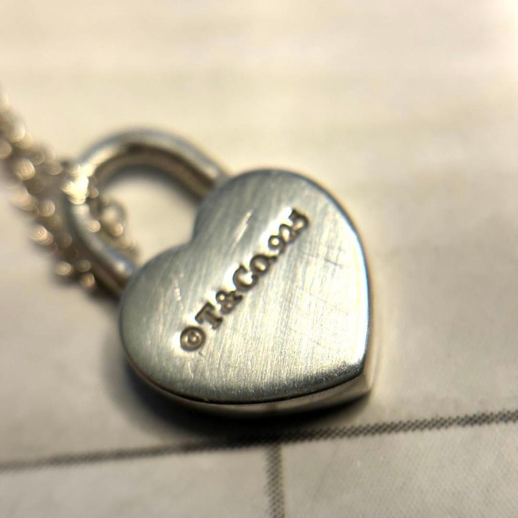Used TIFFANY & Co. Return To Heart Lock Mini Necklace 925 Storage Bag