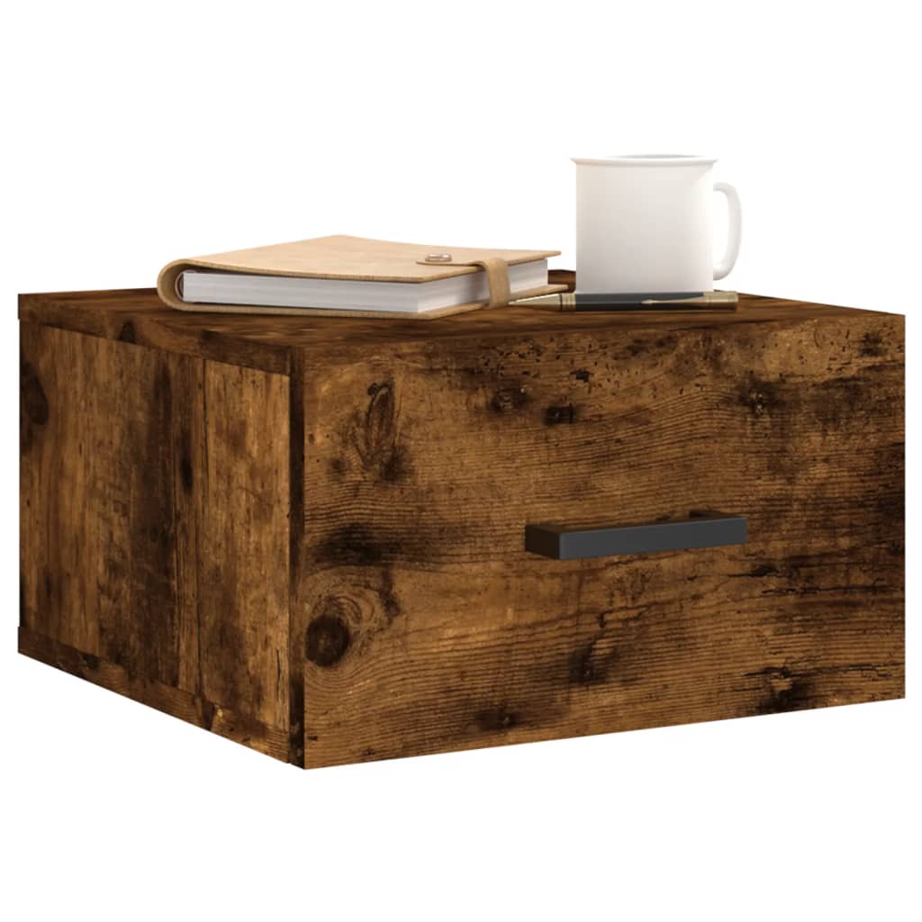 Wall Mounted Nightstands (2 pcs) Smoked Oak 35 x 35 x 20 cm