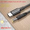 Type C USB C to 20V Converter Cable Power Supply USB C Cable with Jack 4.0x1.7mm Adapter for Laptop Notebook Computer