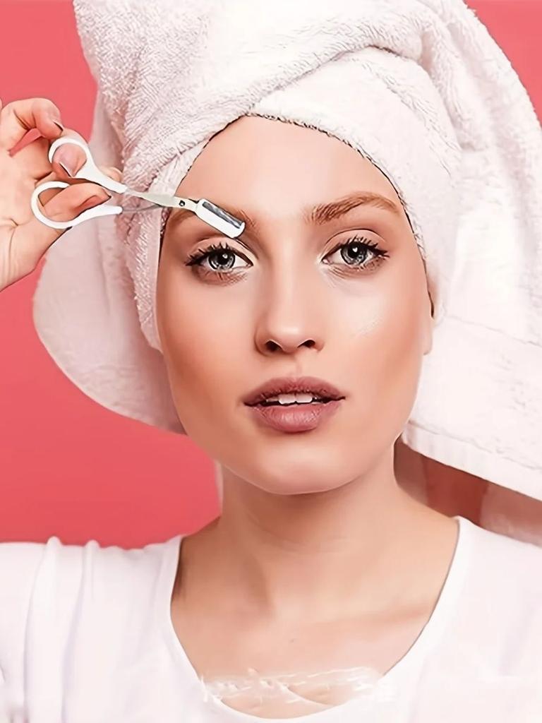 3-Piece Curved Eyebrow Trimmer Set With Razor And Comb For Beginners, Eyebrow Grooming Tools For Women