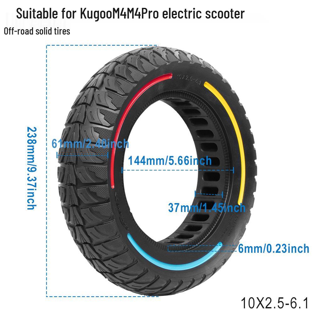 10x2.5-6.1 Puncture-Proof Off-Road Tire for KUGOO M4/M4 Pro Electric Scooter