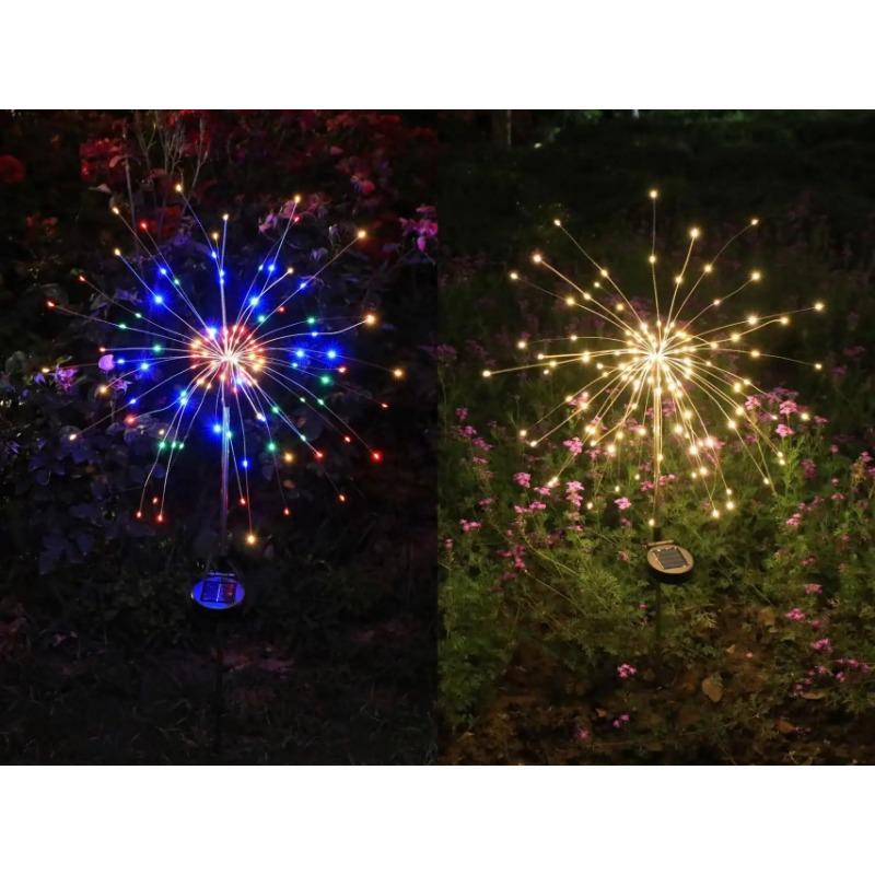 1 Pack Solar Fireworks Lights Outdoor,Holiday Lighting Firework Lights for Garden Patio,Halloween,Christmas,Wedding,Wall Decor
