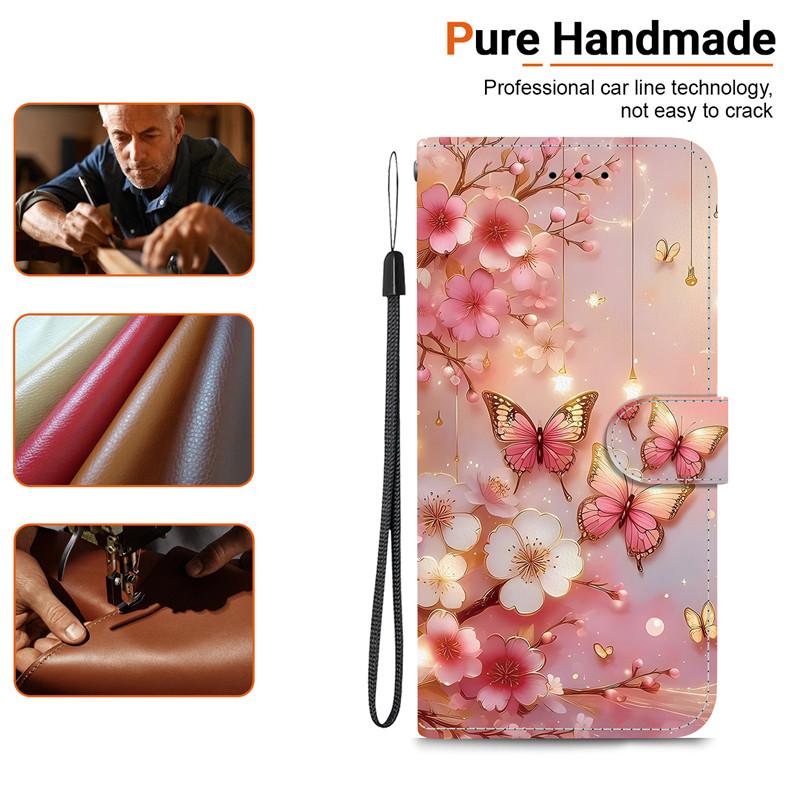 Elegante Portafoglio Colorato con Fiore Custodia per Telefono per Samsung Galaxy A27 5G SM-A276 A 27 Copertura in Pelle Flip Magnetica Carino Modello 3D Capa